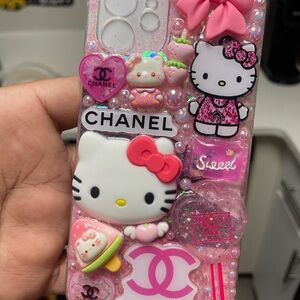 CHANEL Pink Hello Kitty Decorative Phone Case